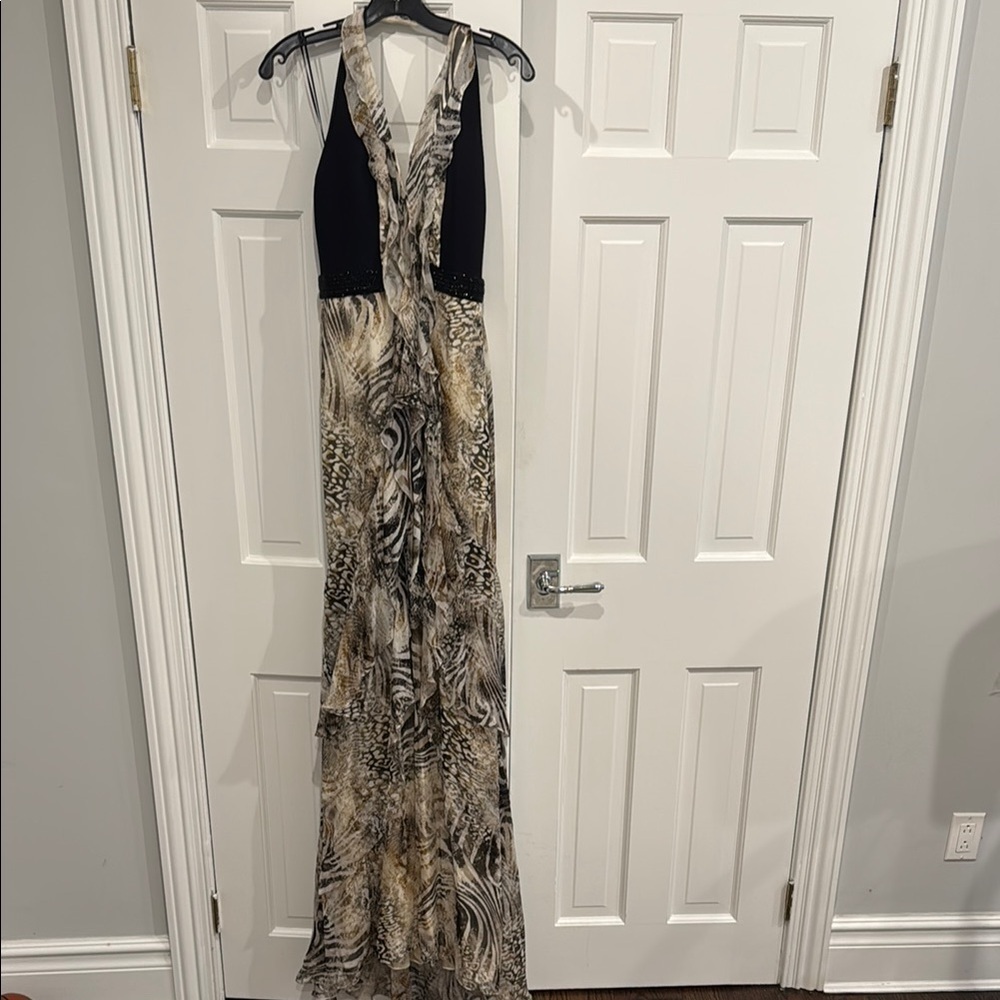 Carmen Marc Volvo gown dress animal print evening